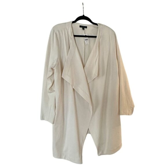 Lane Bryant Womens Long Jacket Off White Cream Open Front Size 18 20 NWT - Picture 3 of 5